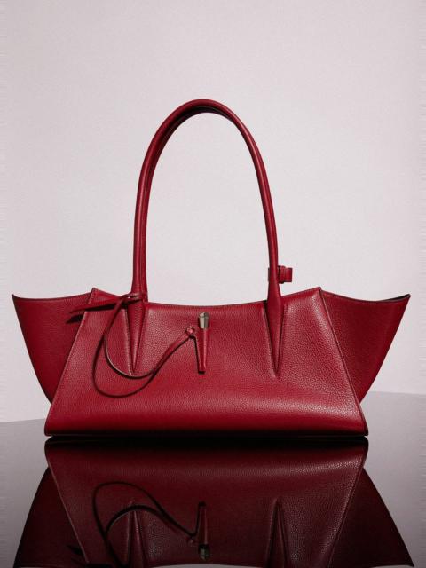 MUGLER red grained leather fang bag