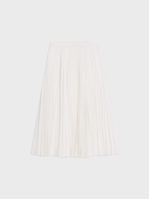 Pleated Midi Skirt in Sleek Poplin