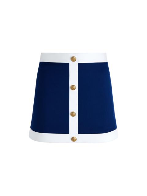 Alice + Olivia COLTON COLORBLOCK BUTTON FRONT MINI SKIRT