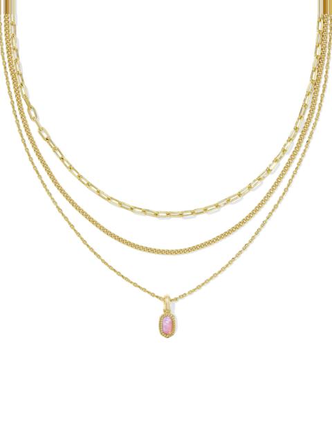 KENDRA SCOTT Mini Elisa Gold Triple Strand Necklace