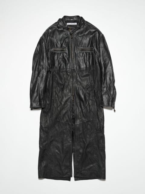 Acne Studios Long leather coat - Black