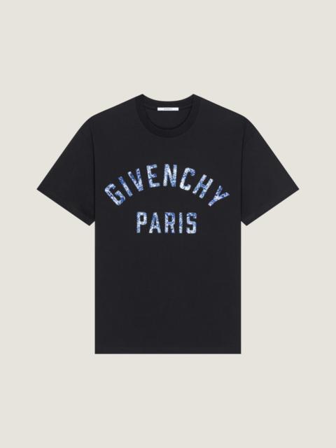 Givenchy T-SHIRT IN COTTON GIVENCHY PARIS POMPOM EMBROIDERY