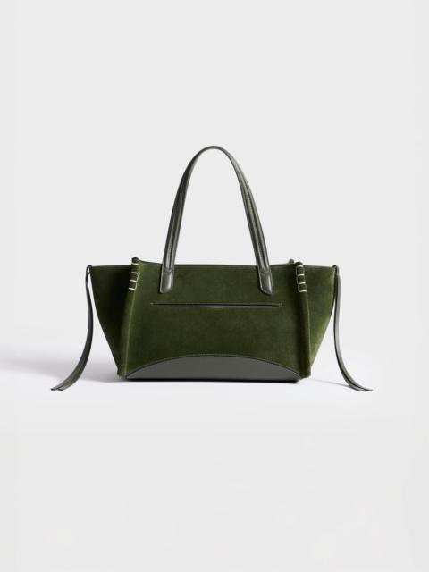 JW Anderson ELONGATED LOAFER CABAS BAG IN KHAKI SUEDE
