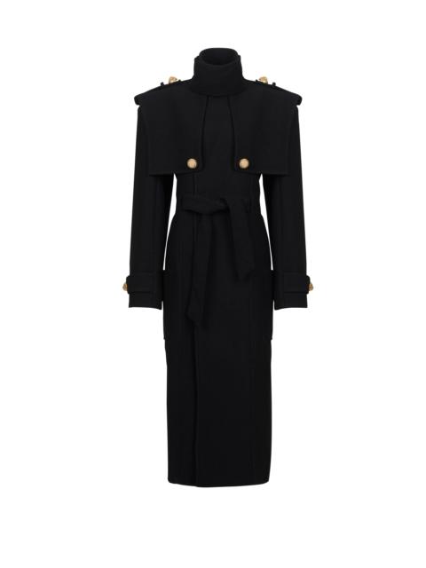 Balmain Wool button-down trench coat