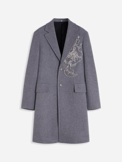Lanvin CLASSIC SINGLE-BREASTED COAT WITH EMBROIDERIES