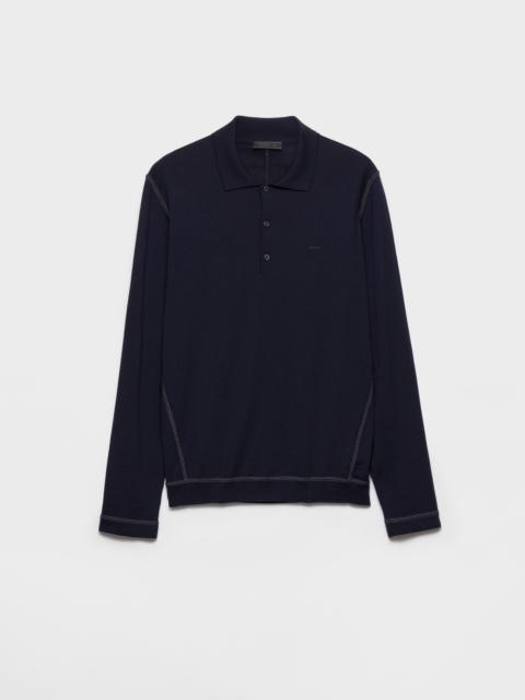 Prada Long-sleeved wool polo sweater