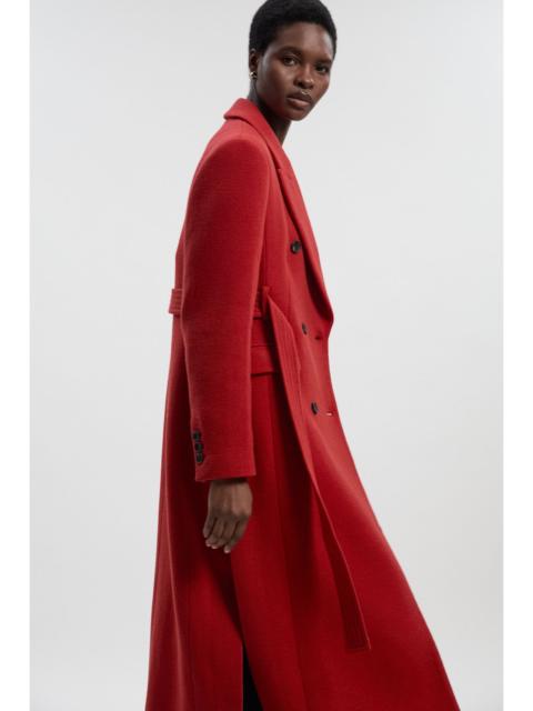 KAREN MILLEN Wool Double Breasted Belted Tailored Maxi Coat