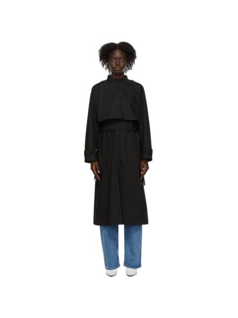 MM6 Maison Margiela Black Reversed Trench Coat Dress