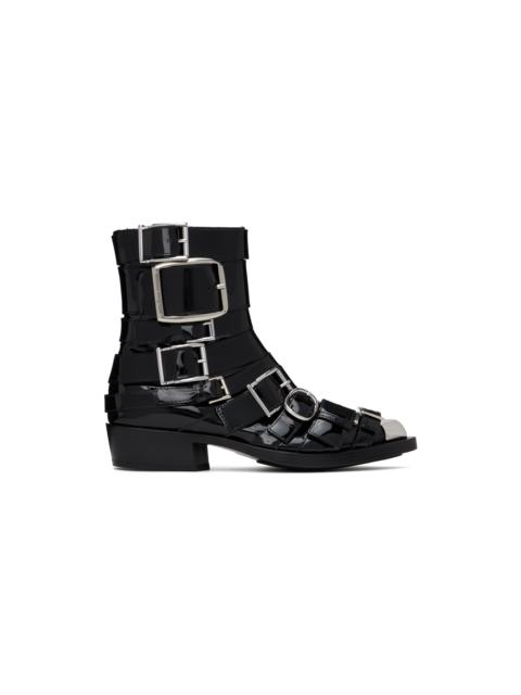 Alexander McQueen 버클 특허 발목 부츠