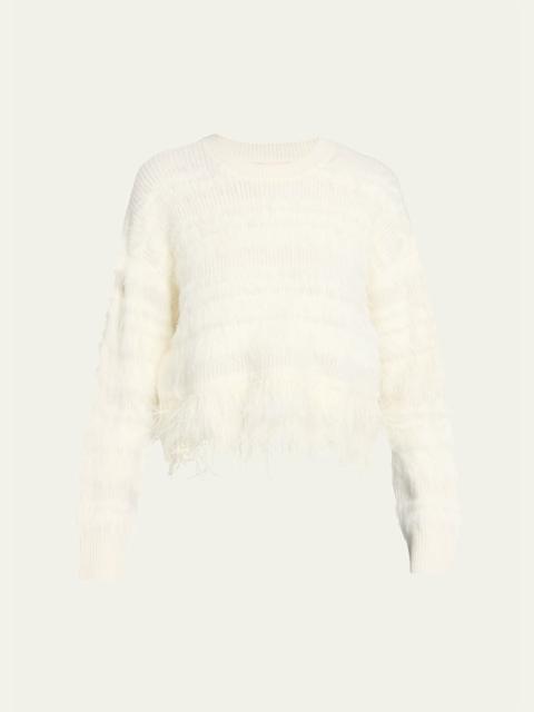 Cinq à Sept Vivi Feathered Crewneck Sweater