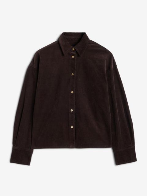 Corduroy Nina Cropped Shirt in Coffee Bean