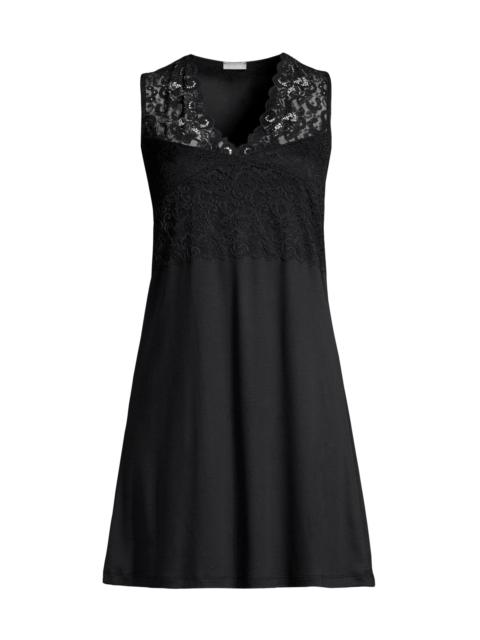 HANRO Women's Moments Lace Tank Night Gown - Black