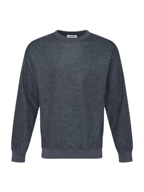 Jil Sander Wool Melton Long Sleeve Sweatshirt