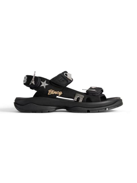 BALENCIAGA Women's Tourist Sandal With Pins in Black