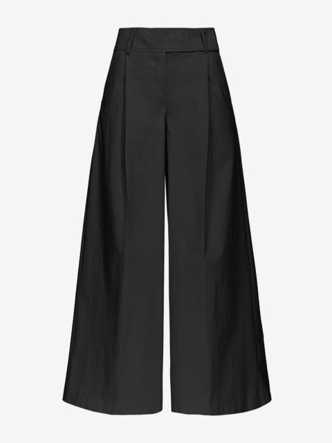 PINKO EXTRA-WIDE TROUSERS IN TECHNICAL SATIN