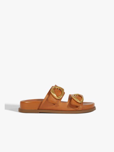 SCHUTZ Olga Brown Leather Sporty Sandal