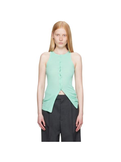 AURALEE Green Organic Soft Rib Tank Top
