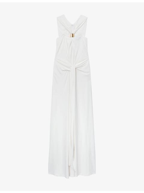 REISS Reiss x Atelier Fortuna Hardware-Embellished Woven Maxi Dress