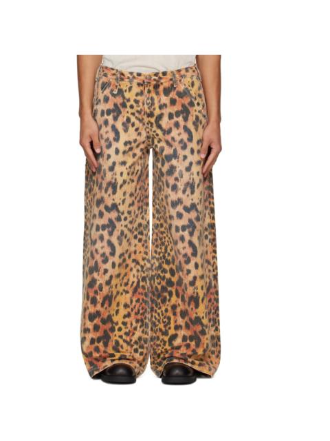 R13 Orange D'Arcy Flare Carpenter Trousers