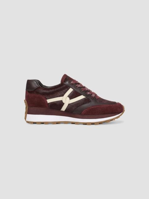 VERONICA BEARD Women's Valentina Suede, Leather & Calf-Hair Low-Top Sneakers - Burgundy