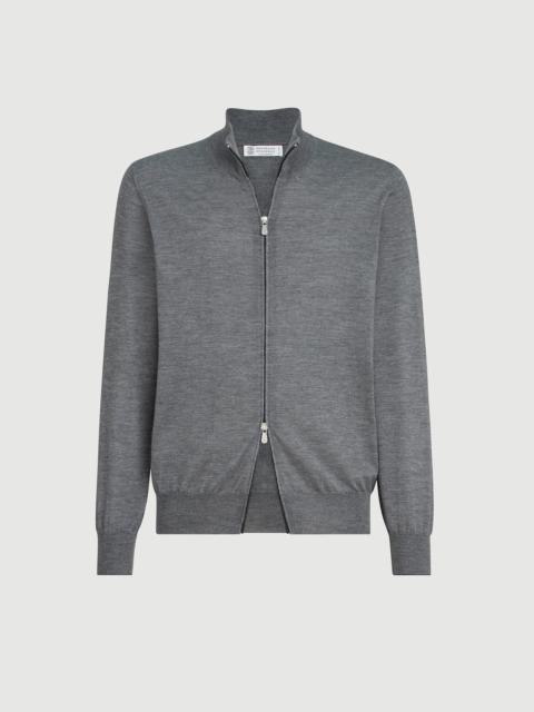 Brunello Cucinelli Cashmere and silk lightweight cardigan with zipper