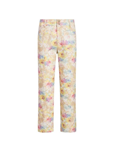 Cinq à Sept Ikat Bouquet Dorothea cropped jeans