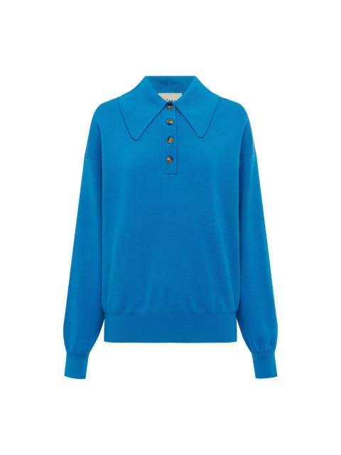ALÉMAIS Claudia Azure Knit Polo
