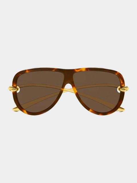 Bottega Veneta Knot 61MM Aviator Sunglasses