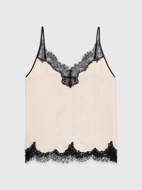 maje Satin top with lace details