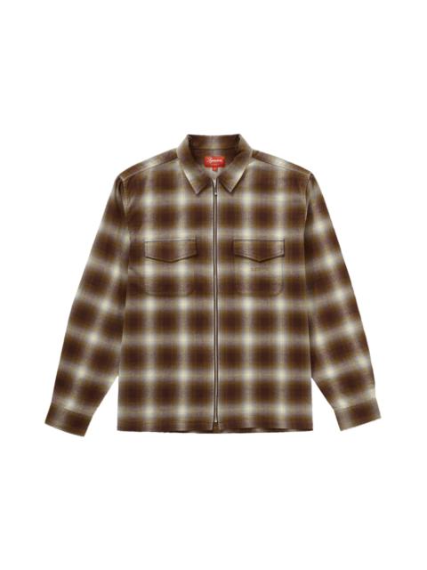 Supreme Supreme Thermal Lined Zip Up Flannel Shirt Blue | REVERSIBLE