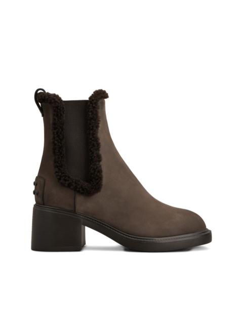 Tod's faux-fur trim Chelsea boots