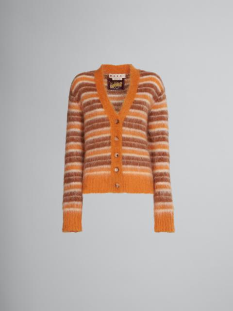 Marni MOHAIR CARDIGAN WITH ORANGE STRIPES