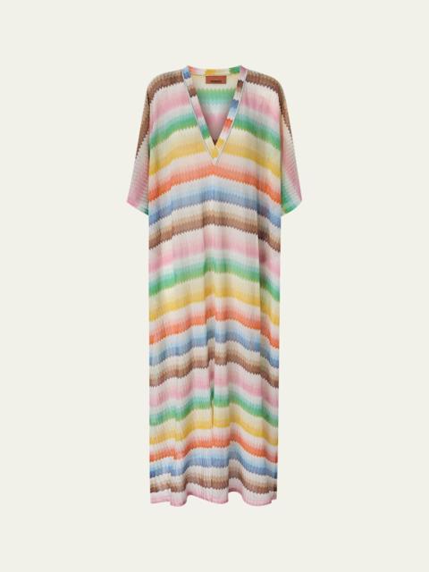 Missoni Zig Zag V-Neck Maxi Beach Dress