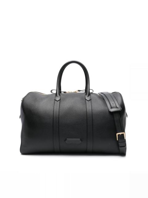 logo-patch leather holdall