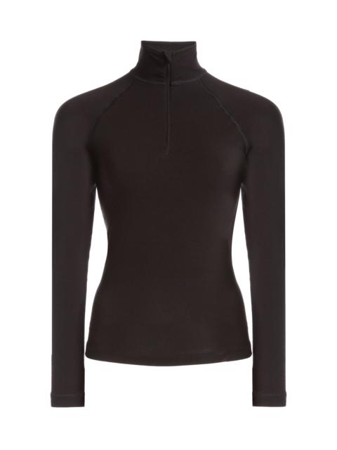 BALENCIAGA Half-Zip Thermal Jersey Top black