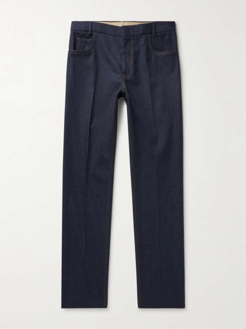 Straight-Leg Virgin Wool-Blend Trousers