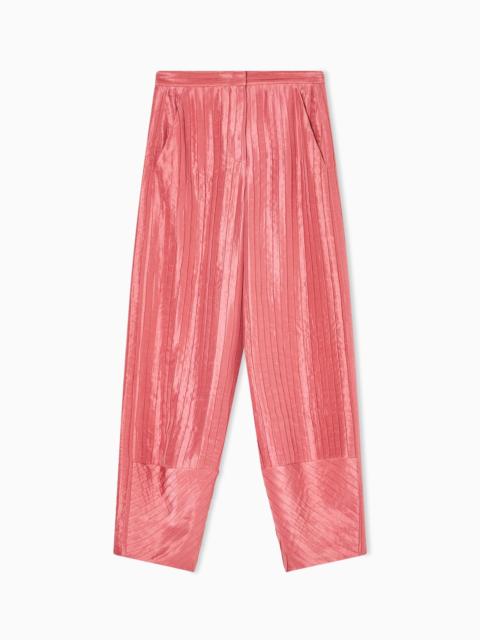 WIDE PLEATED SILK TROUSERS