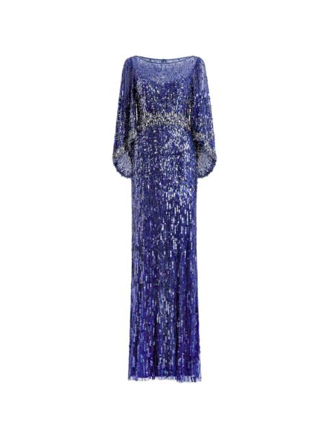 JENNY PACKHAM Ines embellished long-sleeved maxi dress