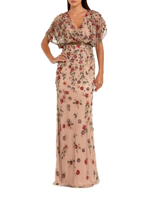 MAC DUGGAL Women's Floral Embellished A-Line Gown - Antique Rose