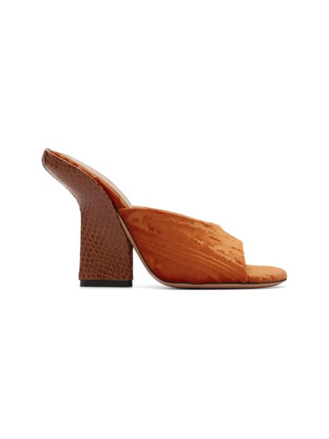 Dries Van Noten Orange Velvet Heeled Sandals