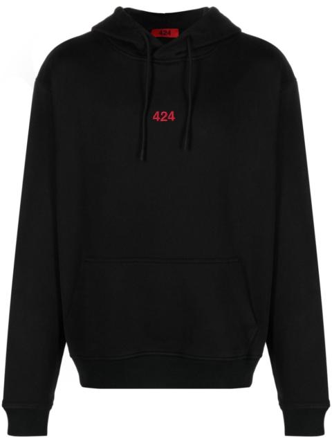 logo-embroidered cotton hoodie