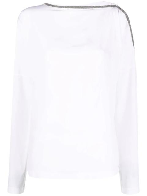 Brunello Cucinelli cold-shoulder top