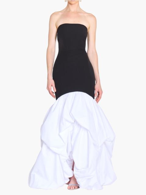 Marchesa STRAPLESS DROP WAIST MERMAID TAFFETA POUF GOWN