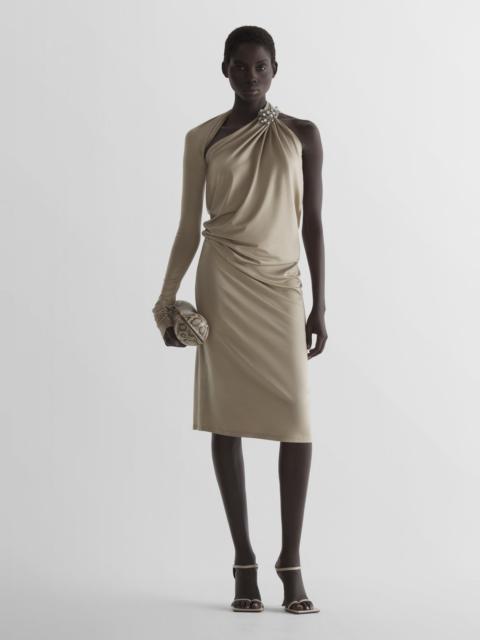 MUGLER Draped jersey loop dress