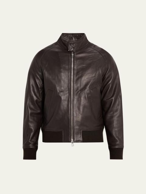 OFFICINE GÉNÉRALE Men's Craig Leather Bomber Jacket