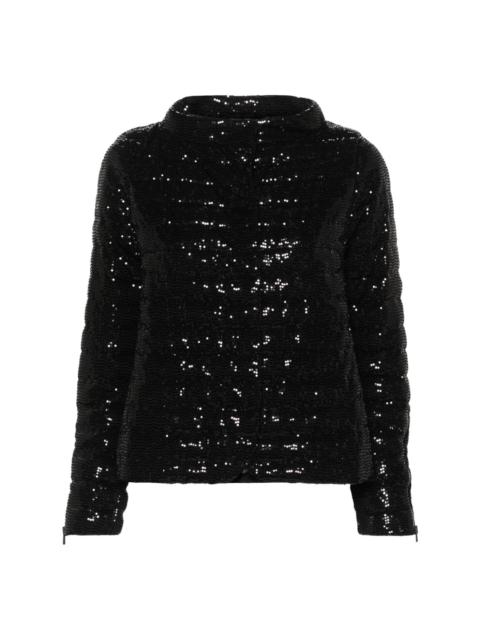 rhinestone-embellished reversible padded jacket