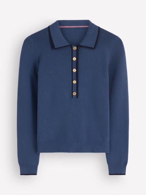 BODEN Liz Henley Sweater-Soft Indigo