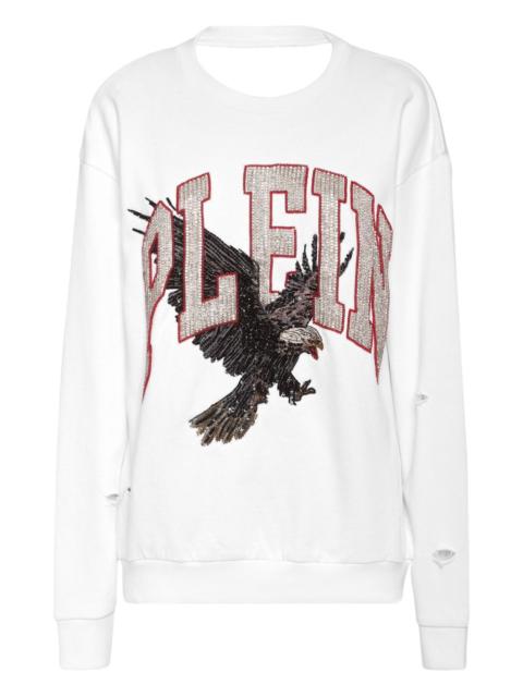 PHILIPP PLEIN open back eagle sweatshirt