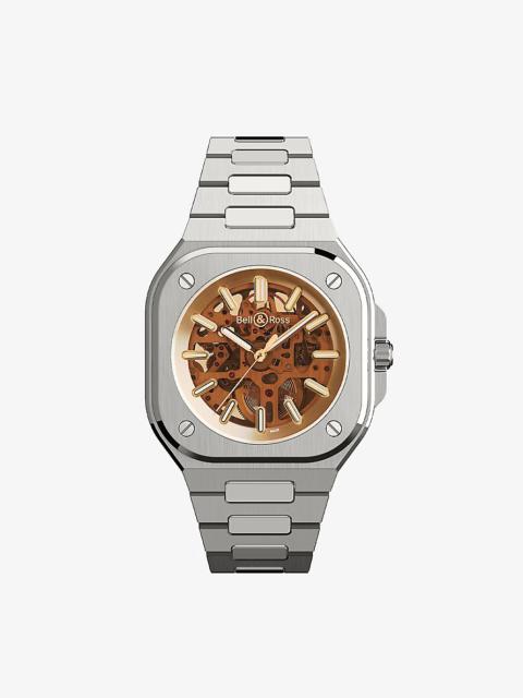 BR05A-CH-SKSTSST Skeleton Golden stainless-steel automatic watch