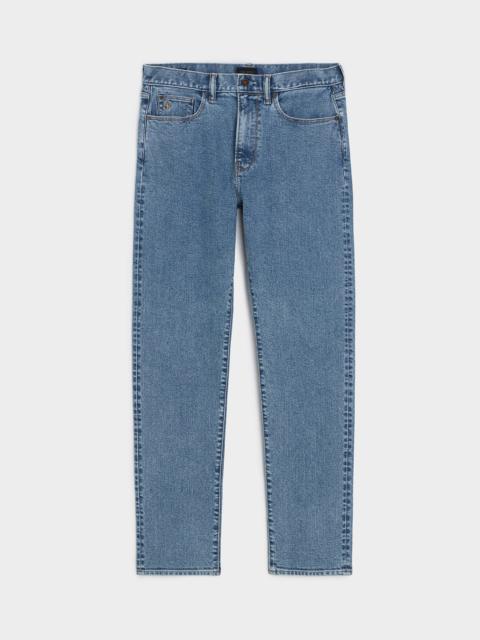 TODD SNYDER High-Rise Slim Stretch Jean in Washed Blue